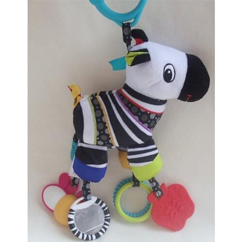 The New Little Zebra Plush Toys Multi-function Baby Cribs Hang Black and White Visual Training Educational Baby Toys Bells