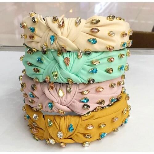 Knot Hairband Rhinestone Handmade Headband customized Hair Accessories