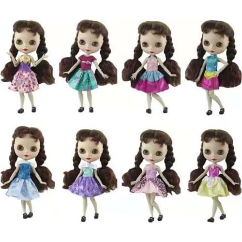 1/6 BJD Clothes Fashion Doll Dress for Blyth Doll Clothes Outfits Gown Vestidos for Azone Blythe Clothes Dolls Accessories Toy