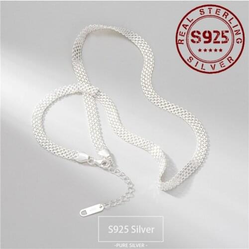 Women Necklace Real 925 Sterling Silver Choker For Women Wedding Bride Solid Pure Silver Jewelry Accessories Gift