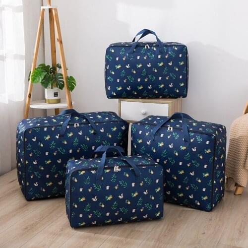 Portable Storage Bag Large-Capacity Cartoon Oxford Cloth Quilt Clothing Toy Sorting Bag Waterproof Travel Package Home Organizer