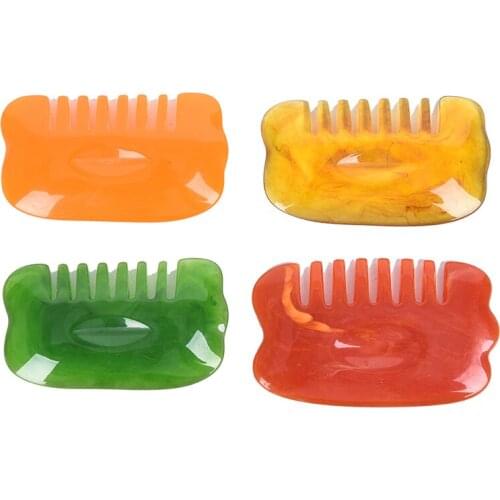 1*Traditional Chinese Nature Jade Stone Comb Massage Spa Acupuncture Head Therapy Trigger Point Treatment On Head Gua Sha Board