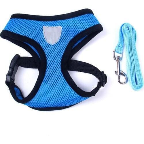 Adjustable Soft Breathable Dog Harness Nylon Mesh Vest Harness For Dogs Puppy Collar Cat Pet Dog Chest Strap Leash Pet supplies