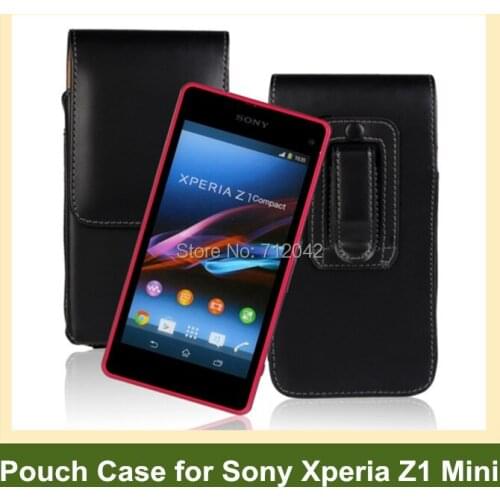 Luxury Belt Clip PU Leather Vertical Flip Cover Pouch Case for Sony Xperia Z1 Compact/D5503/Z1 Mini/M51w Free Shipping
