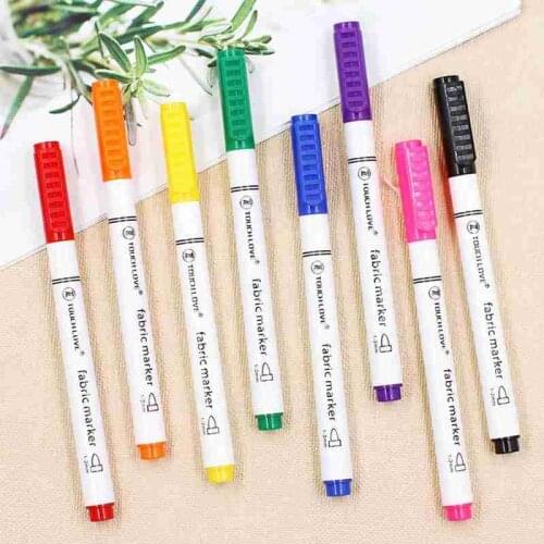 8 Colors Fabric Paint Pen Clothes Textile Markers Diy Crafts T-Shirt Pigment Painting Pen Writing Liner Marker Pen