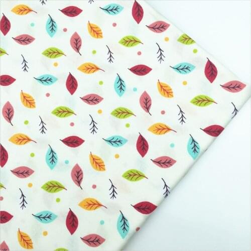 Leaves Print Twill Cotton Fabric Syunss For Diy Handmade Curtain Doll Cloth Sewing Craft Patchwork Scrapbooking Tissue Telas