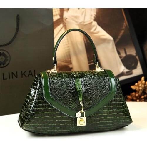 Crocodile pattern Leather Women Handbags Hasp shoulder messenger bag multi-layer large female portable tote bag mother bags 2021