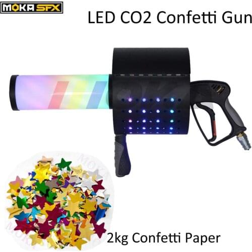 LED CO2 Confetti Gun free paper Stage Effect CO2 Jet Machine 7 Colors Manual Control LED Co2 Cryo Jet Confetti Cannon Machine
