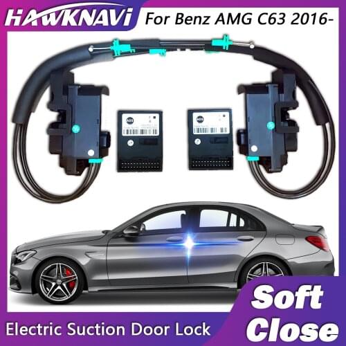 Smart Electric Suncion Door Lock for Mercedes Benz AMG C63 2016- with Auto Soft Close Super Silence Anti Pinch Car Vehicle Door
