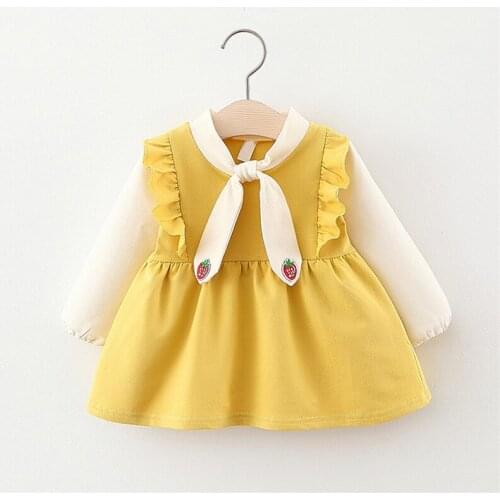 Spring fall newborn baby girl clothes long sleeve dress costume for 1st birthday girl baby clothingg cute princess dresses dress