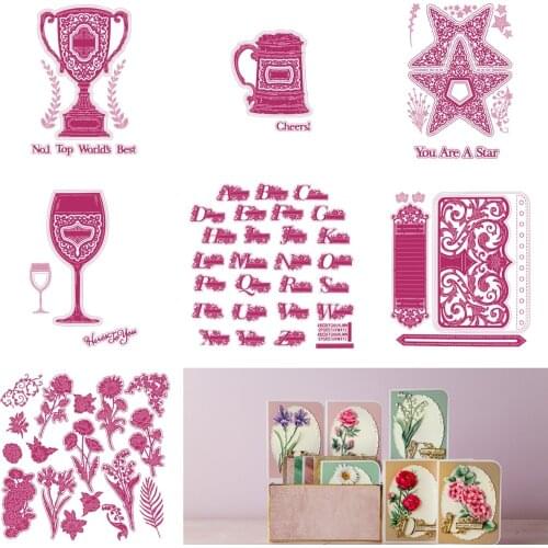 2021 New Arrivals Goblet Stars Cutting Dies Decoration Flower Metal Die Cutters for Scrapbooking Craft DIY Album Template Decor