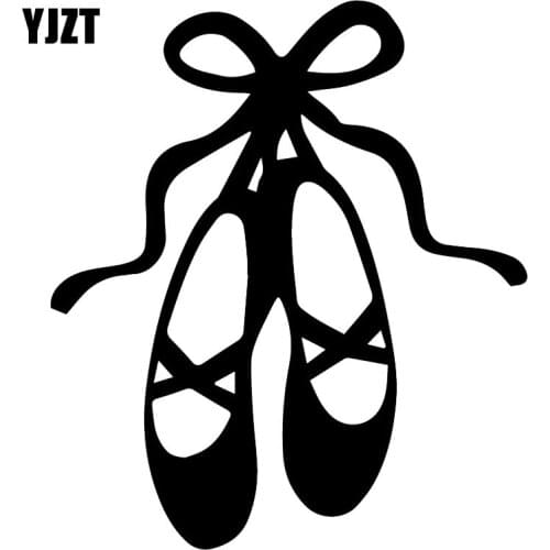 YJZT 15.1X17.5CM Ballet Shoes Rear Windshield Decoration Decal Cartoon Car Sticker C25-0403