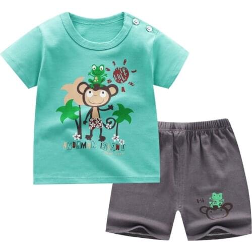 ZWY868 Baby Boys Clothing Sets Quality Cotton Toddler Kids Clothes Short Sleeve Baby Boy Clothes Sets Children Suits Outwear