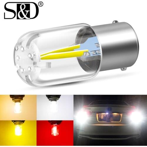 1pc 1156 BA15S led P21W 1157 BAY15D Led Bulb P21/5W LED R5W R10W COB Car Turn Signal Lights Reverse Lamp White Red Yellow 12V