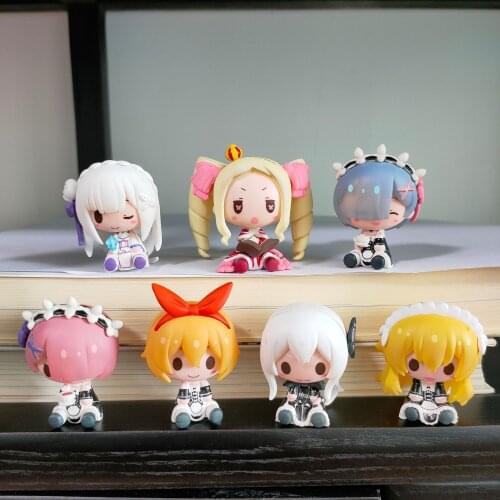 1PCS Random style Japan Anime Re:Life in a different world from zero Rem Ram PVC doll Model Toys Gift 4-5CM