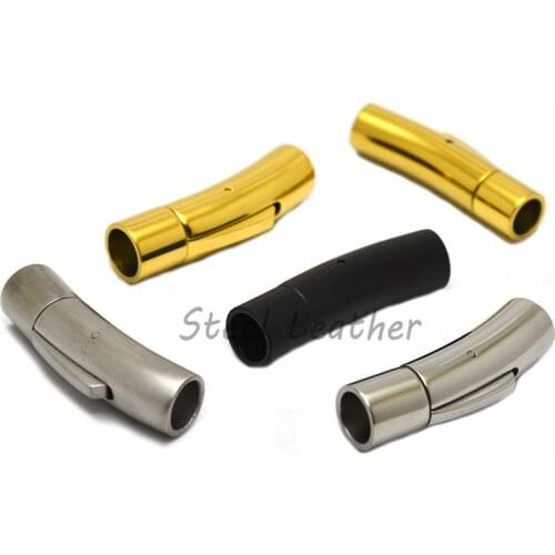 10pcs/lot Stainless Steel Bayonet Clasp 2mm 3mm 4mm 5mm 6mm 8mm PushLock Lace Buckle Leather Cord Clasps for Bracelets Jewelry