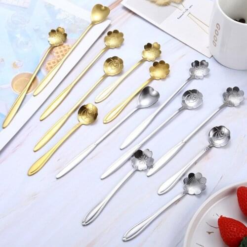 2/3pcs Stainless steel Mixing spoon large long handle tea Dessert coffee ice cream spoons Metal Kitchen accessories Bar Gadget