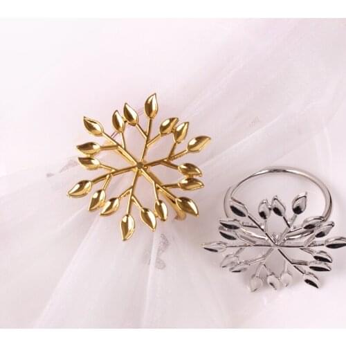 6pcs Creative home alloy leaf napkin buckle napkin ring western food buckle napkin ring napkin ring hotel tableware