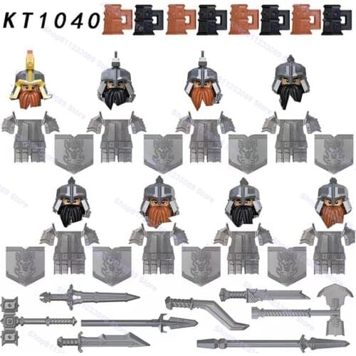 8pcs Dain II Ironfoot Building Blocks Bricks Durins folk Dwarf Warrior Cheif Soldier Iron Hills Erebor Army Action Figures Toys