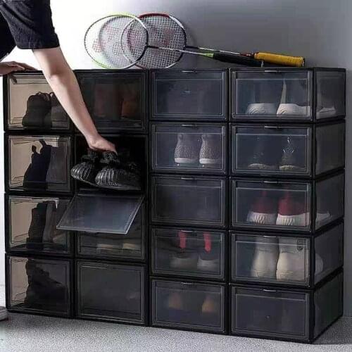 AJ SHOE BOX G4 NEW DESIGN FULL HARD BOX STORAGE BOX Shoes Storage Box Thickened Dustproof Household Combined Shoe Cabinet