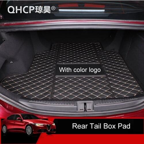 QHCP For Alfa Romeo Giulia Car Rear Tail Box Pad Special Car Trunk Mat Durable Car Rear Tail Box Pads Car Styling Auto Accessory
