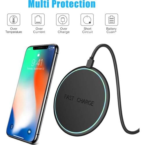 10W Qi Fast Wireless Charger for iPhone12 12Pro MAX XSMAX for Samsung Xiaomi Huawei Charging Pads
