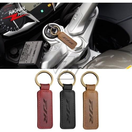 For Yamaha FJR1300 FJR1300A FJR1300ES FJR1300P Motorcycle Keychain Cowhide Crazy Horse Skin Key Ring