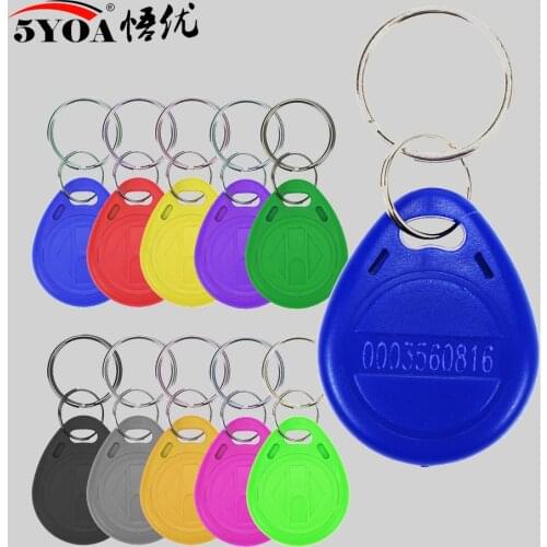 10pcs Read Only RFID 125 khz EM4100 Key Tag Keyfobs Ring Chip Keytab TK4100 Tags 125khz