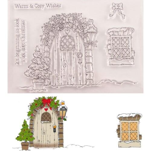 Door Metal Cutting Dies and Clear Stamps for Scrapbooking for DIY Card Making Cutting Crafts Stencil Dies