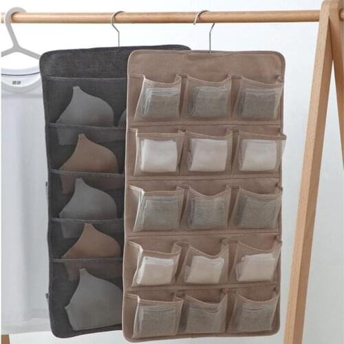 Double Sided Underwear Hanging Bag Organiser Multifunction Bra Socks Storage Rack
