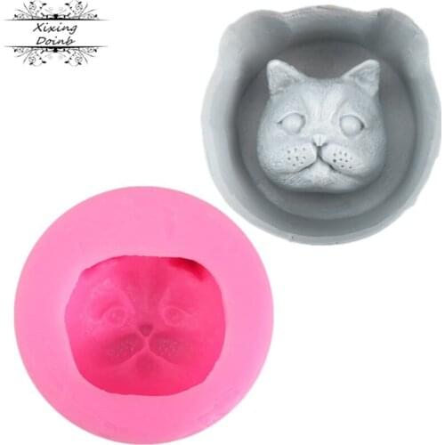 Cute little dog head shape silica gel mold cake decoration mold soft candy handicraft resin clay tool