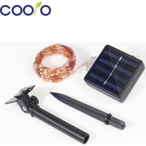 Coolo 10M 100Leds Solar Copper Wire String Light Outdoor Waterproof Solar Powered Fairy String Garland