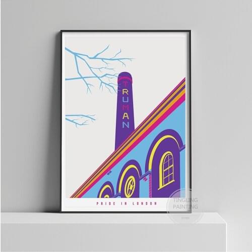 Pride In London Print of The Old Truman Brewery London. Canvas Wall Art Painting Home Decor, London Prints, Gifts for Londoners