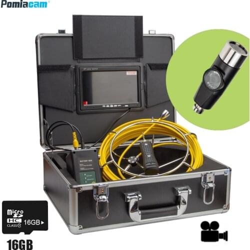 WP90E 70M Pipe Dual cameras Drain Sewer Inspection Camera System Pipeline Endoscope Borescope with 70m cable Meter video DVR