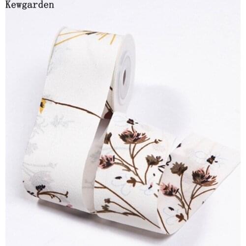 Kewgarden 1-1/2" 1" 25mm 38mm Floral Ribbon DIY Make Bow Hair Accessories Handmade Tape Sewing Carfts 10 Yards