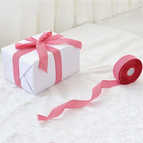 50 yards/lot 6/10/12/15/18mm Red Scottish Plaid Grid Printed Ribbon for DIY Home Decoration Gift Wedding Wrapping Handmade