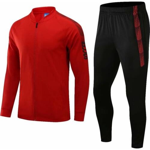 LIDONG Kid to Adult Long Sleeve Soccer Sets Football Running Jackets Pants Children Tracksuit Men Football Training Suit uniform