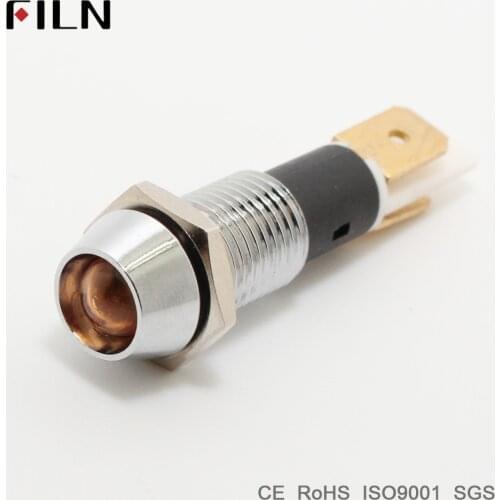 FILN metal pilot lamp indicator light 10mm red yellow blue green white 12v 220v led