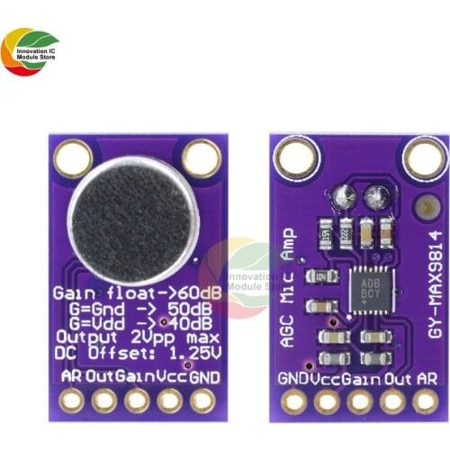 MAX9814 Microphone AGC Amplifier Board Module Auto Gain Control for Arduino Programmable Attack and Release Ratio Low THD
