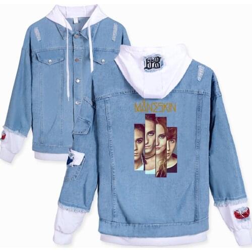 Maneskin Merch Denim Jacket Men Trendy Mens Jean Jackets Spring Casual Maneskin Coats Streetwear for Women and Men