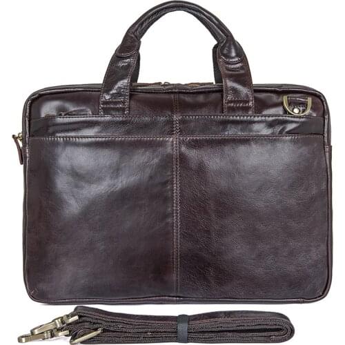 Maletines Oil Leather Wax Bag Leather Laptop Zipper Cuero Men Men Briefcase Shoulder Bags Men Genuine Hombre Leather Messenger