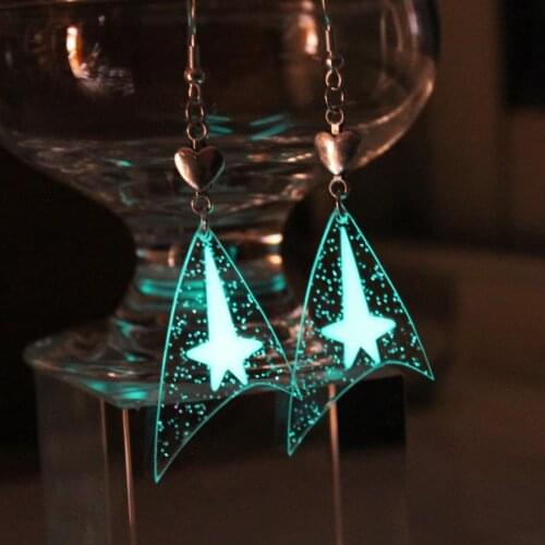 New Star Trek Earrings Glow in The Dark Gift For Women Pendant earring Jewelry Star wars Ear earrings