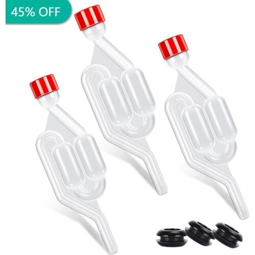 1/3 Pieces S-Shape Plastic Airlocks Homebrew Bubble Airlock Wine and Beer Fermentation Exhaust Valve Home Brewing Tools
