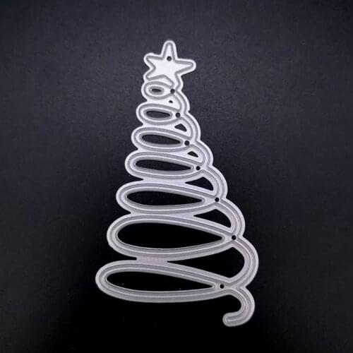 Christmas Tree-shaped Ribbon Cutting Dies Party Ribbon Metal Cutting Dies DIY Scrapbook Paper Craft Stencil Festival Supplies