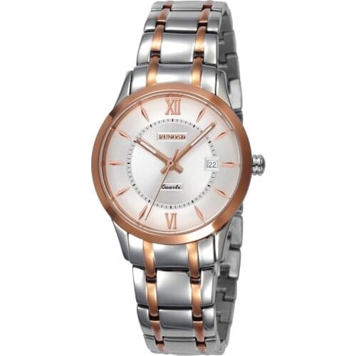 RUNOSD Ladies Watch Luxury Rose Gold Miyota Quartz Movement Sapphire Crystal Stainless Steel Strap Butterfly Buckle 5128L