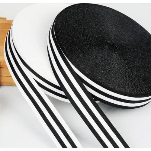8M Widht 25-40mm White Black Navy Red Stripe Satin Band High Tenacity Ribbon Clothes Trim Webbings Garment Trouser Accessories