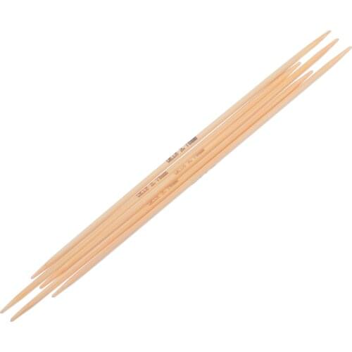 Natural Bamboo Knitting Needles Double Pointed Crochet Hooks Set Hand Sewing Tools Home Supply UK12/2.75mm 15cm long,5PCs/Set