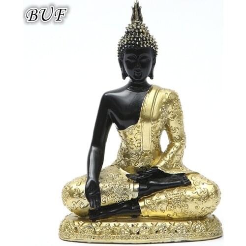 BUF Resin Buddha Statue Buddhism Tathagata Sculpture Thailand Yoga Mandala Buddha Sculpture Resin Crafts Amitabha