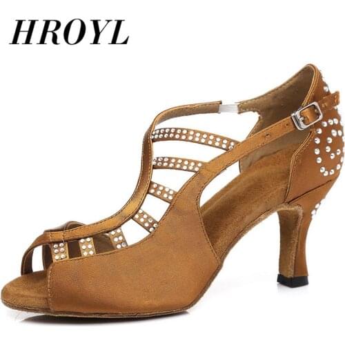 Latin dance shoes for girl women ladys Rhinestone ballroom professional Salsa tango party dancing shoes high heel