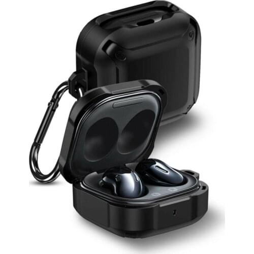 Protective Cover Skin With Carabiner Silicone Case Shell For Samsung Galaxy Buds Live/Pro Pouch Earbuds Protective Cover